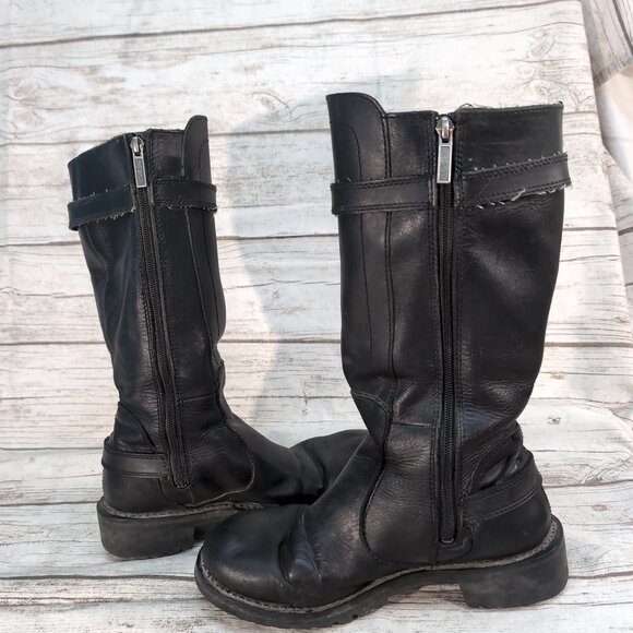Harley-Davidson Black Leather Engineer Motorcycle Boots – Men’s Size 8 - Picture 7 of 11